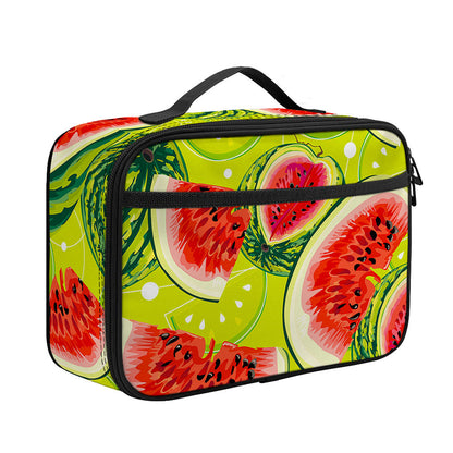 Lime Green Watermelon Pattern Print Portable Lunch Bag