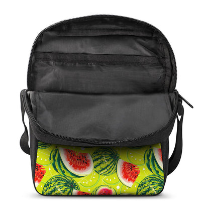 Lime Green Watermelon Pattern Print Rectangular Crossbody Bag