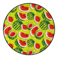 Lime Green Watermelon Pattern Print Round Floor Mat