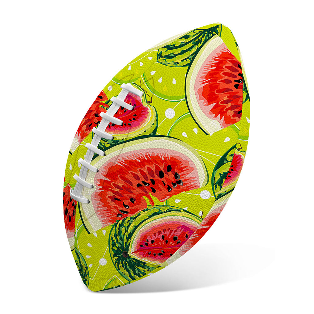 Lime Green Watermelon Pattern Print Rugby Ball