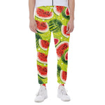 Lime Green Watermelon Pattern Print Scuba Joggers