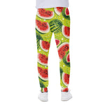 Lime Green Watermelon Pattern Print Scuba Joggers