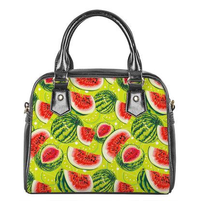 Lime Green Watermelon Pattern Print Shoulder Handbag