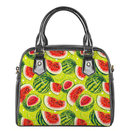Lime Green Watermelon Pattern Print Shoulder Handbag