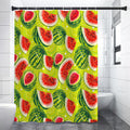 Lime Green Watermelon Pattern Print Shower Curtain