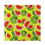Lime Green Watermelon Pattern Print Silk Bandana