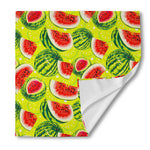 Lime Green Watermelon Pattern Print Silk Bandana