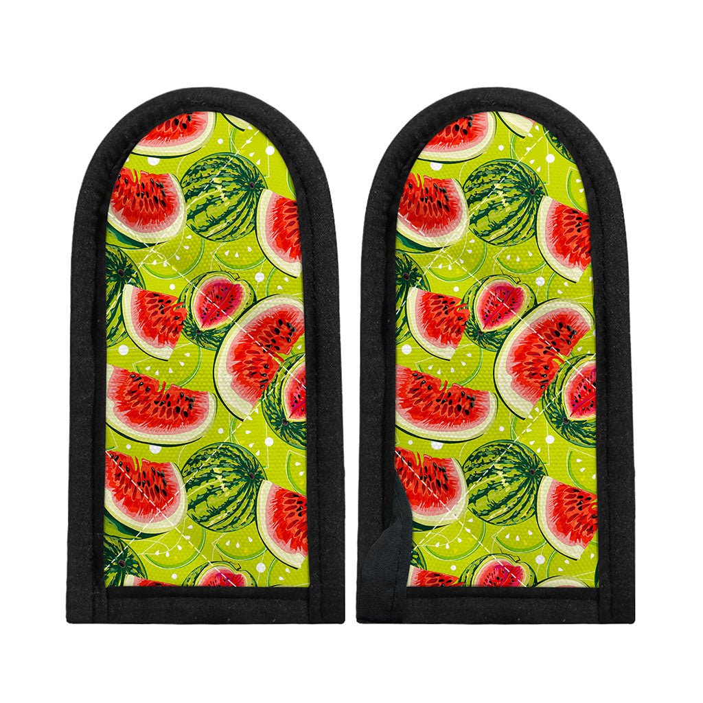 Lime Green Watermelon Pattern Print Skillet Handle Cover
