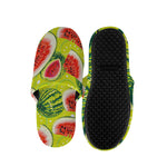 Lime Green Watermelon Pattern Print Slippers
