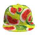 Lime Green Watermelon Pattern Print Snapback Cap