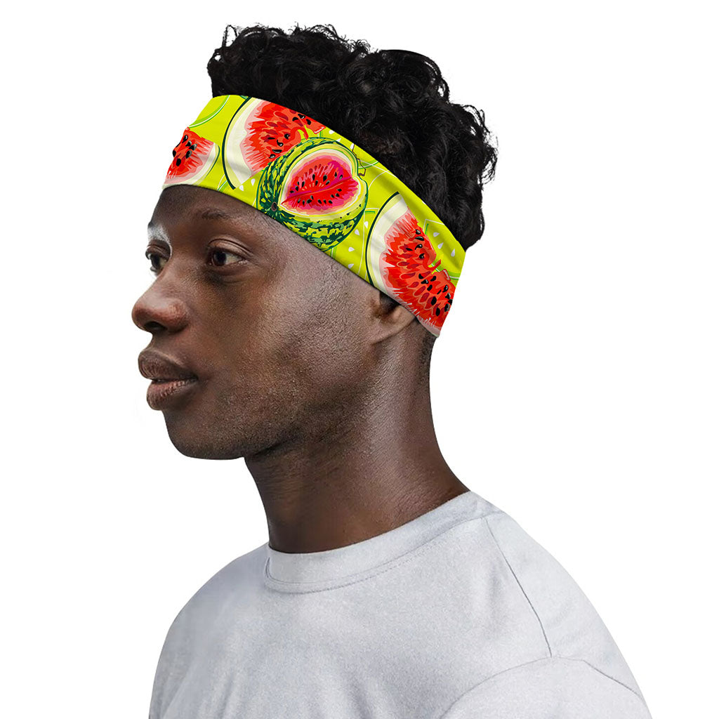 Lime Green Watermelon Pattern Print Sports Headband