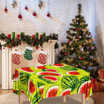Lime Green Watermelon Pattern Print Tablecloth