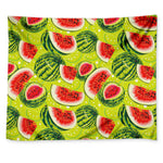 Lime Green Watermelon Pattern Print Tapestry