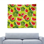 Lime Green Watermelon Pattern Print Tapestry