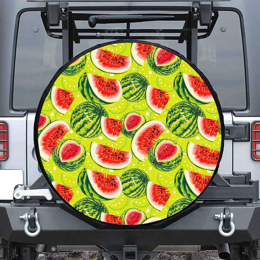 Lime Green Watermelon Pattern Print Tire Cover