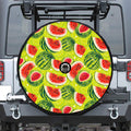 Lime Green Watermelon Pattern Print Tire Cover With Camera Hole