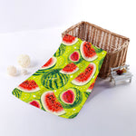 Lime Green Watermelon Pattern Print Towel