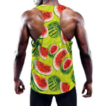 Lime Green Watermelon Pattern Print Training Tank Top