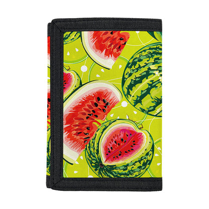 Lime Green Watermelon Pattern Print Trifold Wallet