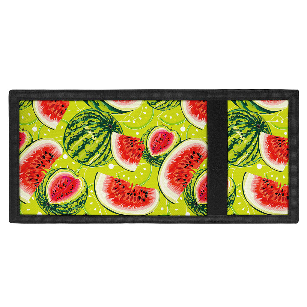 Lime Green Watermelon Pattern Print Trifold Wallet