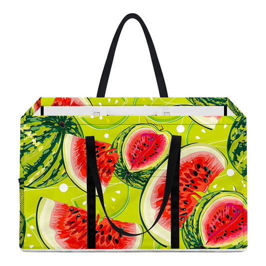 Lime Green Watermelon Pattern Print Utility Tote Bag