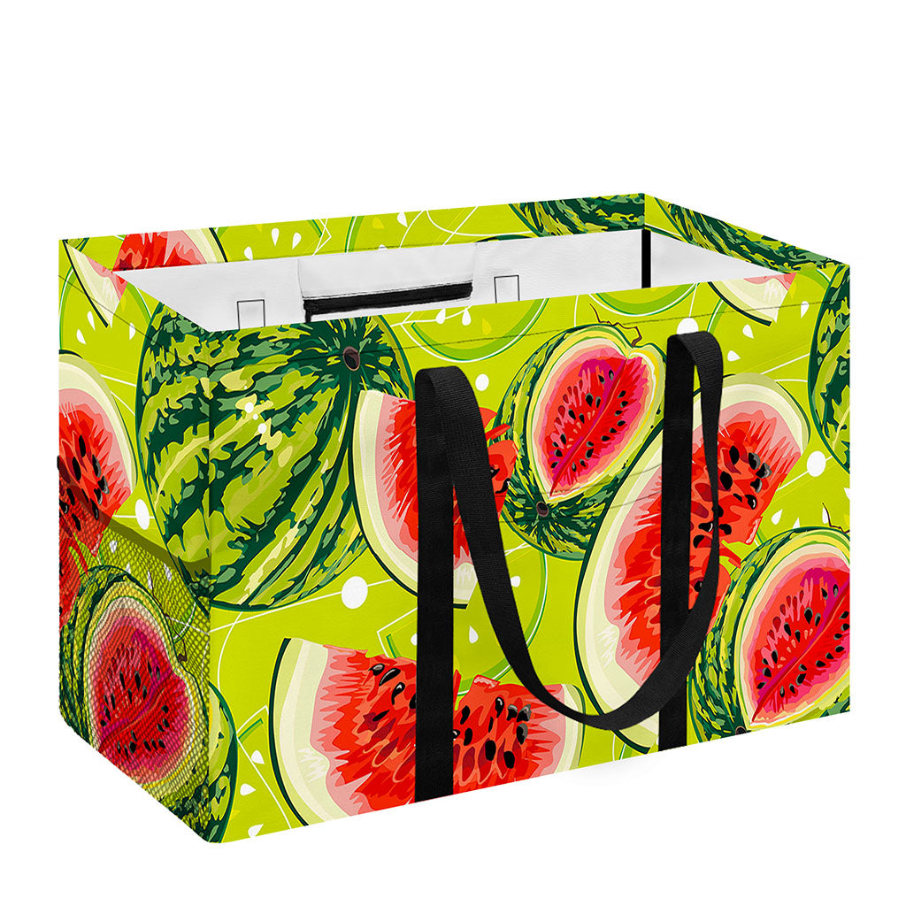 Lime Green Watermelon Pattern Print Utility Tote Bag