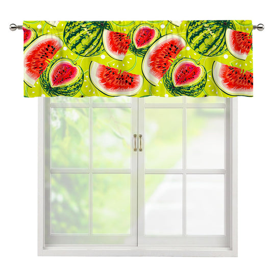 Lime Green Watermelon Pattern Print Window Valance