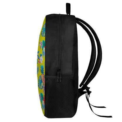 Lime Hawaiian Pineapple Pattern Print 17 Inch Backpack