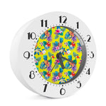 Lime Hawaiian Pineapple Pattern Print Alarm Clock