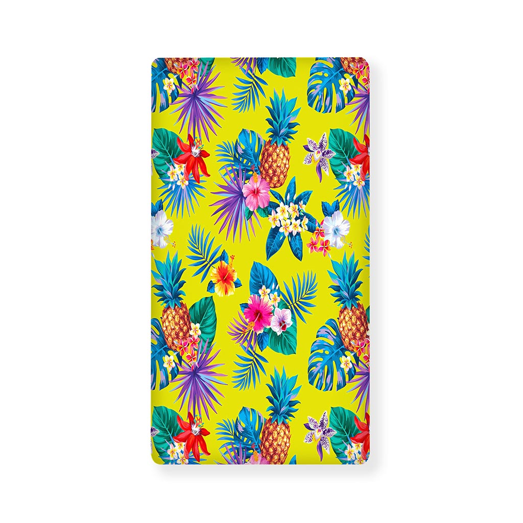 Lime Hawaiian Pineapple Pattern Print Baby Crib Sheet