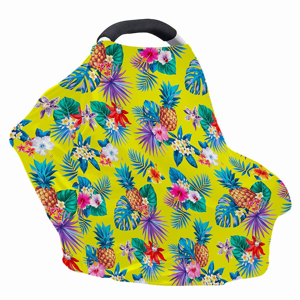 Lime Hawaiian Pineapple Pattern Print Baby Seat Cover