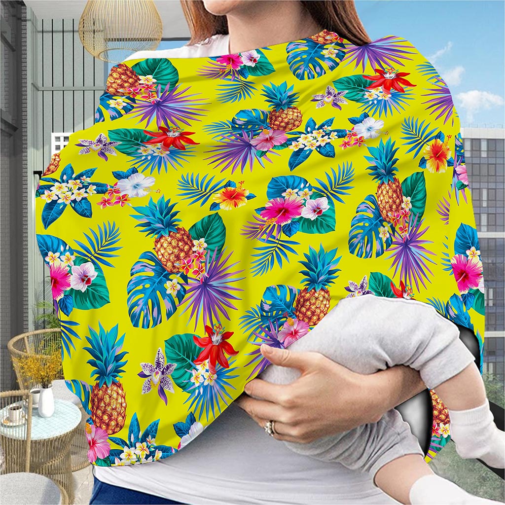 Lime Hawaiian Pineapple Pattern Print Baby Seat Cover