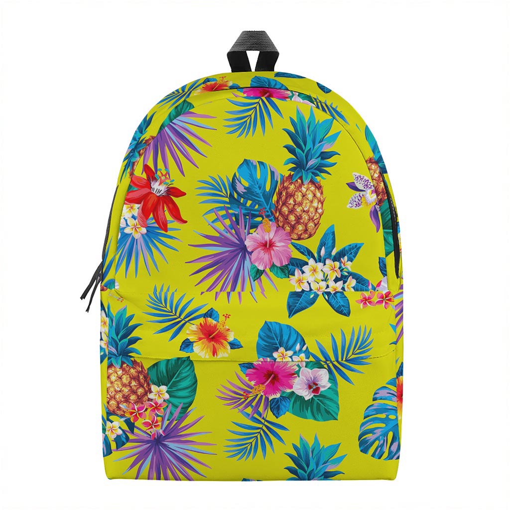 Lime Hawaiian Pineapple Pattern Print Backpack