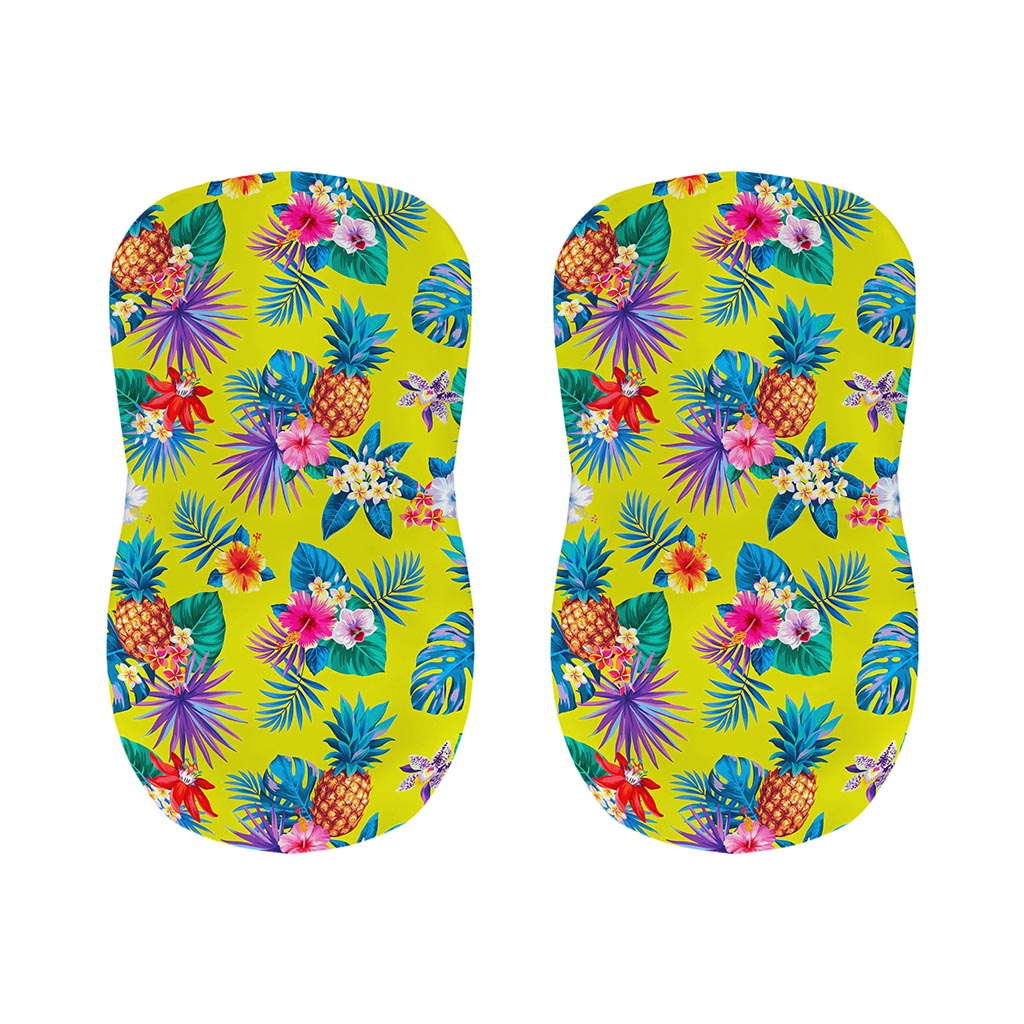 Lime Hawaiian Pineapple Pattern Print Bar Stool Covers