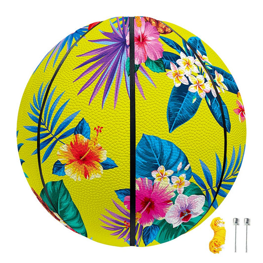 Lime Hawaiian Pineapple Pattern Print Basketball