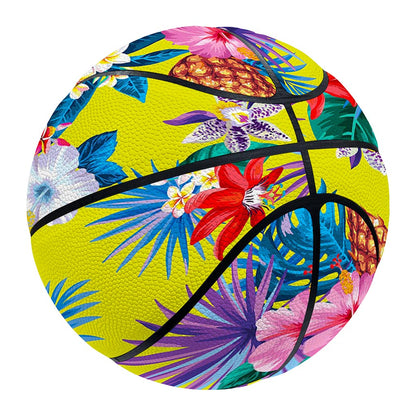 Lime Hawaiian Pineapple Pattern Print Basketball