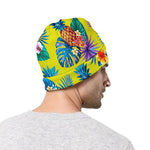 Lime Hawaiian Pineapple Pattern Print Beanie