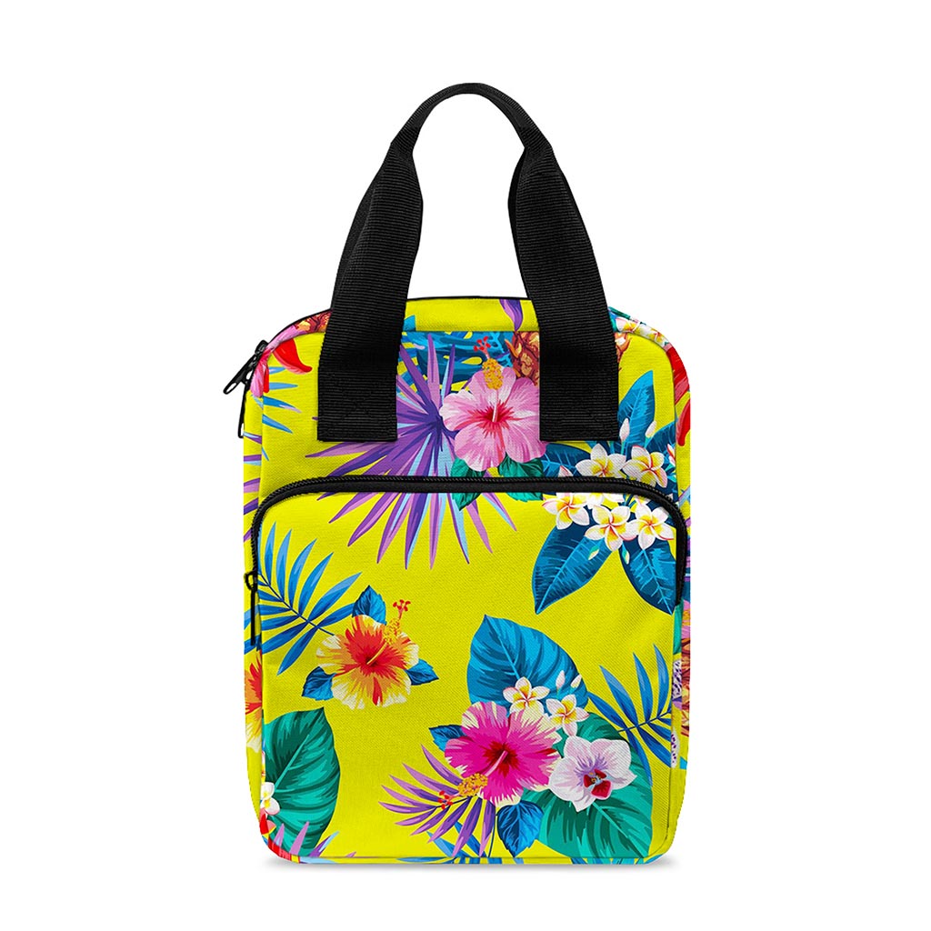 Lime Hawaiian Pineapple Pattern Print Bible Tote Bag