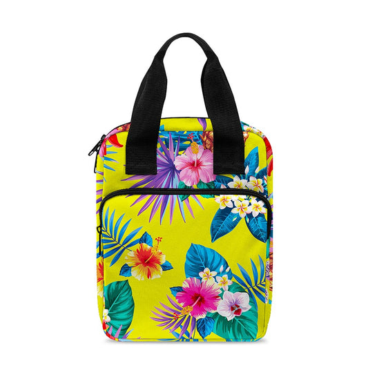 Lime Hawaiian Pineapple Pattern Print Bible Tote Bag