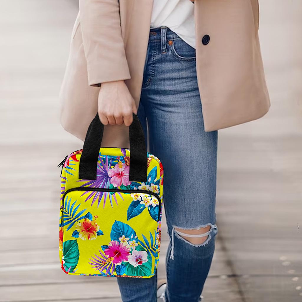 Lime Hawaiian Pineapple Pattern Print Bible Tote Bag