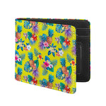 Lime Hawaiian Pineapple Pattern Print Bifold Wallet