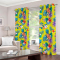 Lime Hawaiian Pineapple Pattern Print Dimout Grommet Curtains