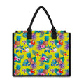 Lime Hawaiian Pineapple Pattern Print Canvas Tote Bag