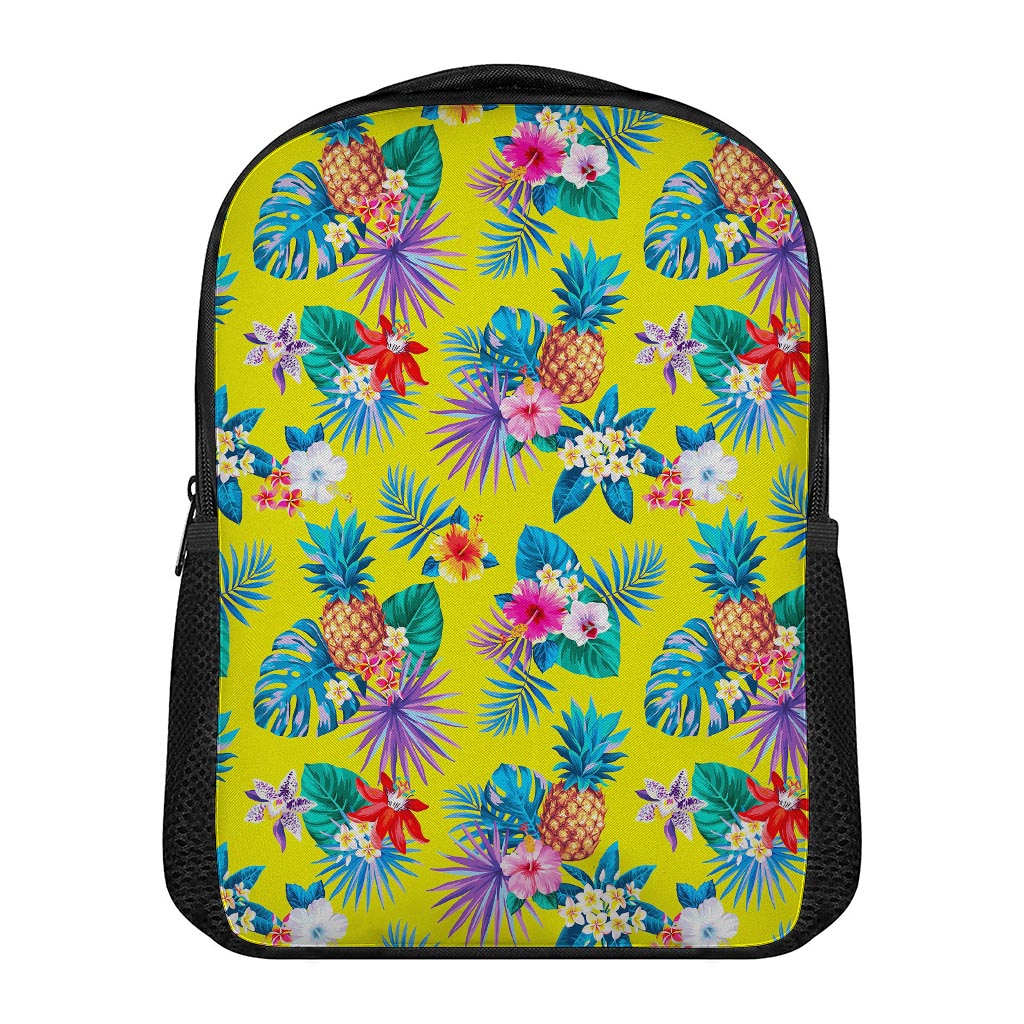 Lime Hawaiian Pineapple Pattern Print Casual Backpack