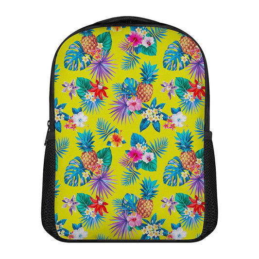 Lime Hawaiian Pineapple Pattern Print Casual Backpack