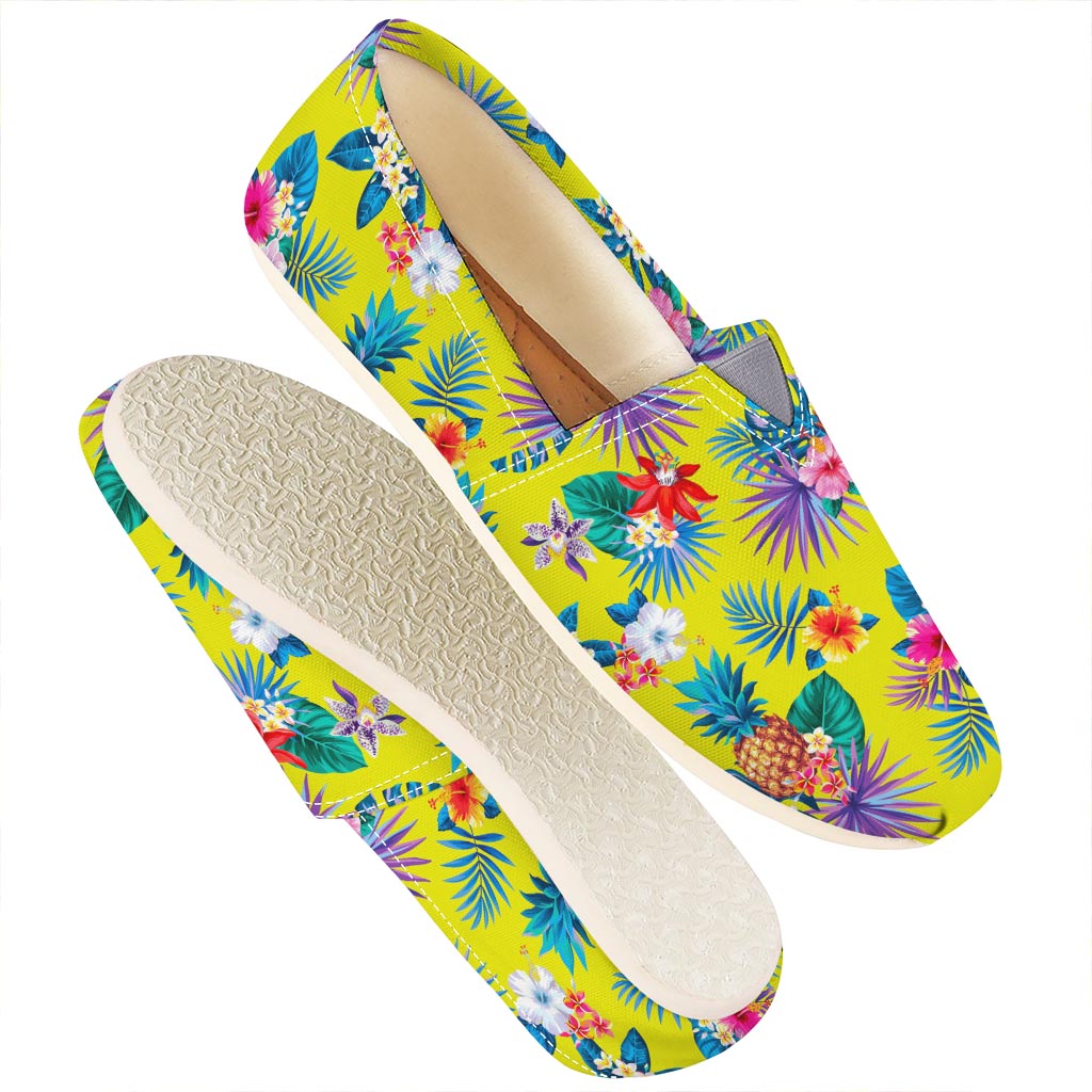 Lime Hawaiian Pineapple Pattern Print Casual Shoes