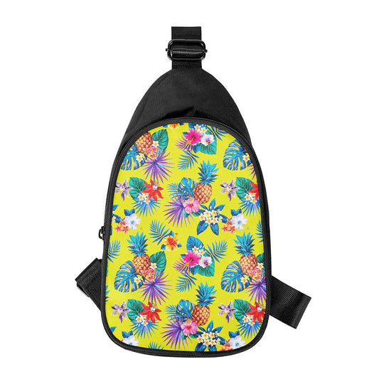 Lime Hawaiian Pineapple Pattern Print Chest Bag