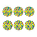 Lime Hawaiian Pineapple Pattern Print Coaster Set