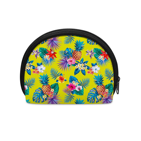 Lime Hawaiian Pineapple Pattern Print Coin Purse