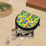 Lime Hawaiian Pineapple Pattern Print Coin Purse